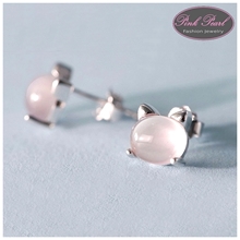 PINK OPAL CAT EARRINGS